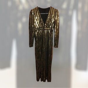 Black and Gold wide leg jumpsuit